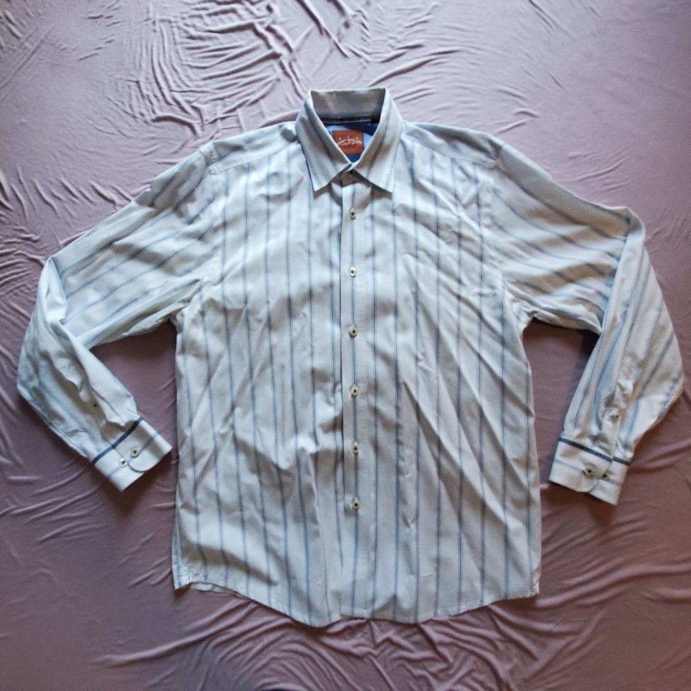 Tommy Bahama Denim Striped Dress Shirt - Large